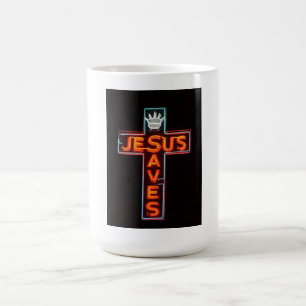 Jesus sparar undertecknar kaffemugg
