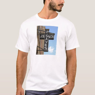 Jesus sparar undertecknar tee shirt