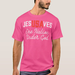 Jesus Sparar USA en nation under Jesus Kristi T Shirt