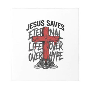 Jesus Sparar Vintage Kors Kristet Streetwear Shi Anteckningsblock