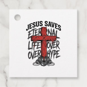 Jesus Sparar Vintage Kors Kristet Streetwear Shi Gåvor Etiketter
