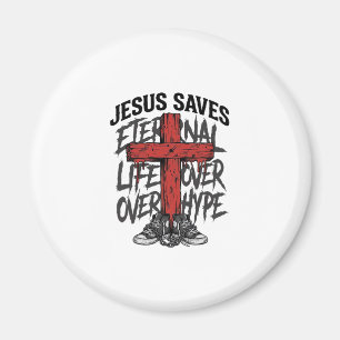 Jesus Sparar Vintage Kors Kristet Streetwear Shi Magnet