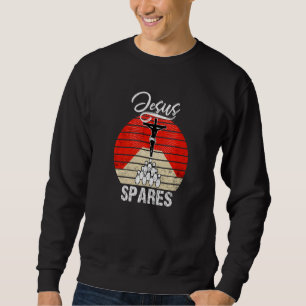Jesus Spares Bowling Art Coola Bowl Hobbiess Bo Lång Ärmad Tröja
