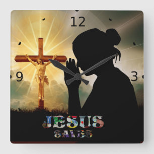 JESUS SPARES FYRKANTIG KLOCKA