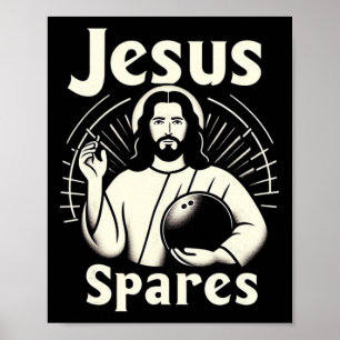 Jesus Spares Manar Womens Kids Ten Pin Bowling Poster