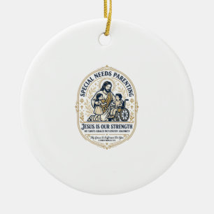 Jesus Specialbehovsförälders T-shirt Trobaserad De Julgransprydnad Keramik