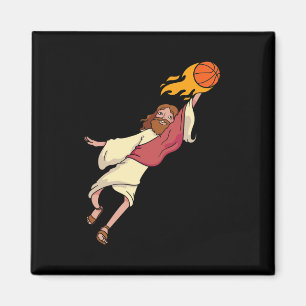 Jesus spelar basketboll magnet