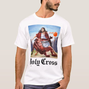 Jesus spelar basketboll mot Djävulen Crossing Sata T Shirt