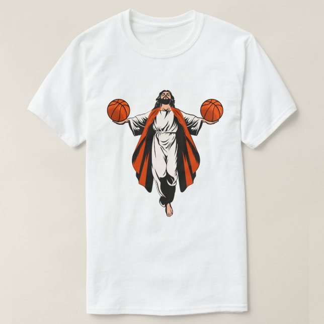 Jesus spelar basketboll t shirt (Design framsida)