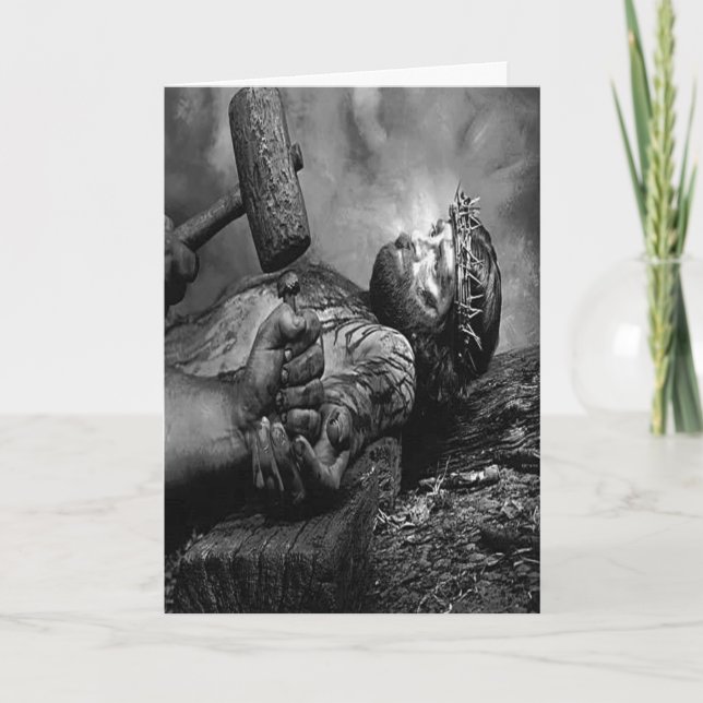 Jesus spikade hälsningkortet kort (Framsida)