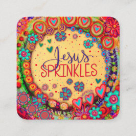 Jesus Sprinkles ~ Vänskapskort för inspiritivitet Fyrkantigt Visitkort