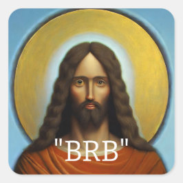 Jesus Square Sticker Fyrkantigt Klistermärke