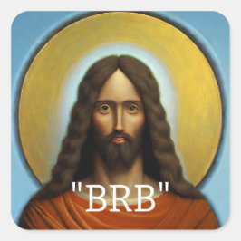 Jesus Square Sticker Fyrkantigt Klistermärke