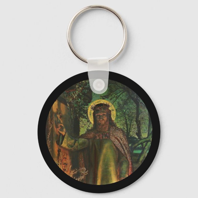 Jesus Stands vid Door and Knocks Nyckelring (Framsida)
