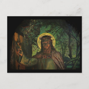Jesus Stands vid Door and Knocks Vykort
