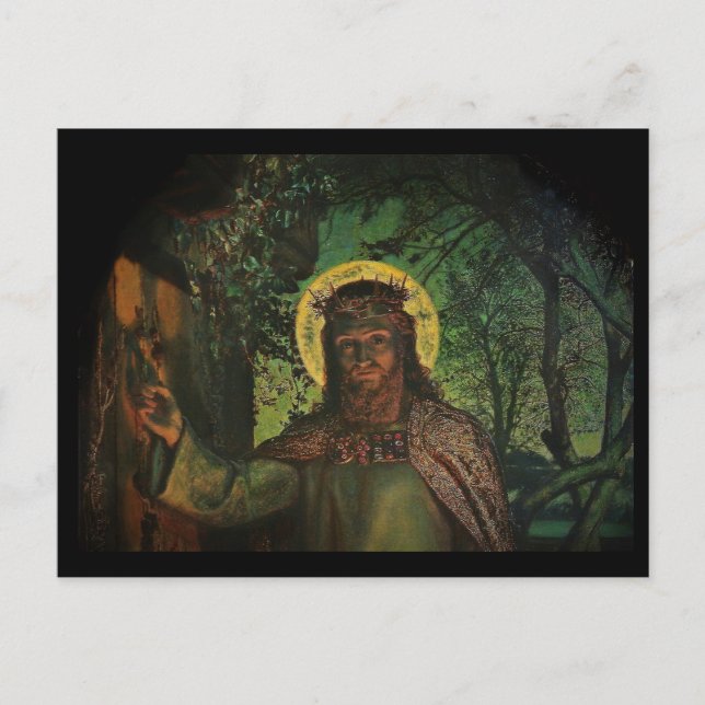 Jesus Stands vid Door and Knocks Vykort (Framsida)