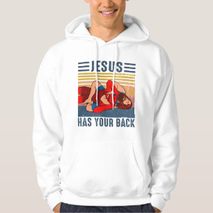 Jesus Står Bakom Dig Brottning Vintage Hoodie