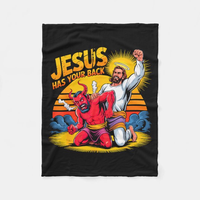 Jesus Står Bakom Din Kristna Tro  Fleecefilt (Framsidan)