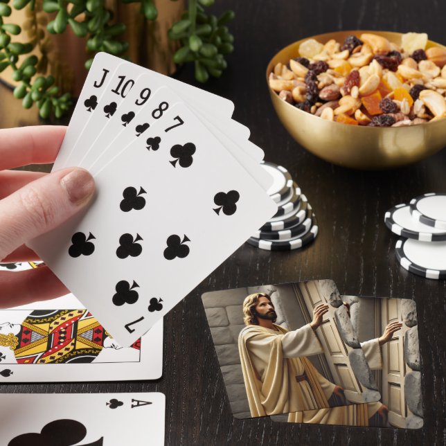 Jesus står vid Weasted Door Casinokort (På plats)
