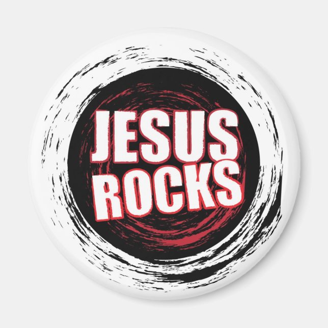 Jesus Sten 5 Black Magnet (Framsidan)