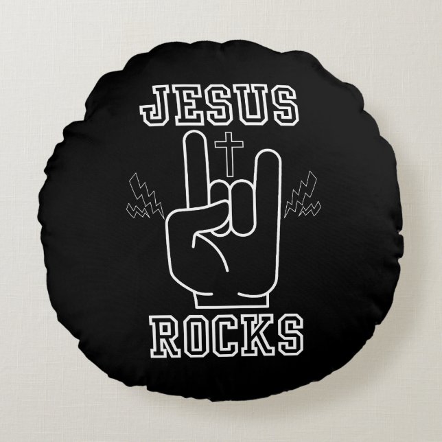 Jesus Sten biblisk festival Rund Kudde (Framsidan)