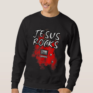 Jesus Sten Guitar Electric Guitarist Christian Wo Lång Ärmad Tröja