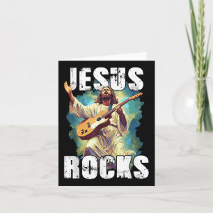 Jesus Sten med Guitar - Lustigt Christian Sten Ch Kort