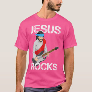 Jesus Sten på Electric Guitar Funny Christian T Shirt