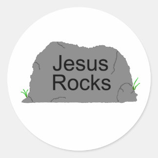 Jesus Sten Stickers Runt Klistermärke