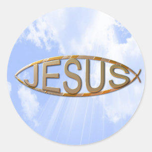 Jesus Sticker Runt Klistermärke