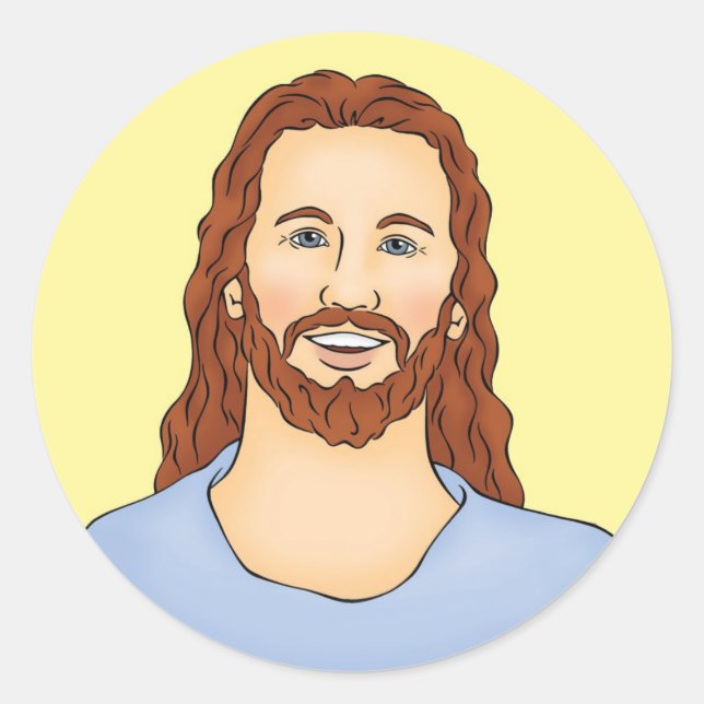 Jesus Sticker Runt Klistermärke (Framsida)