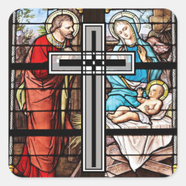 Jesus Stickers scener Fyrkantigt Klistermärke