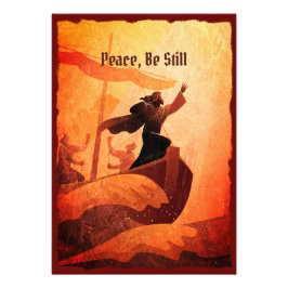 Jesus stillar stormen | Bibelvers Poster