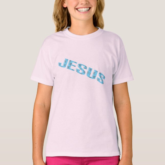Jesus-stjärnblått Tee (Framsida)