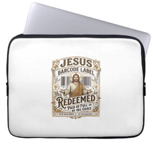 Jesus streckkodsetikett Förlöst Jesus streckkod Fö Laptop Fodral