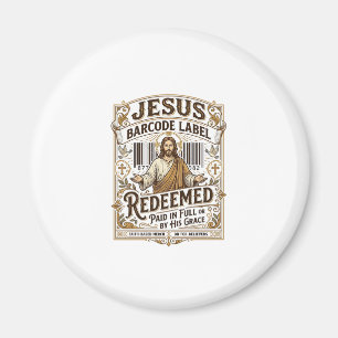 Jesus streckkodsetikett Förlöst Jesus streckkod Fö Magnet