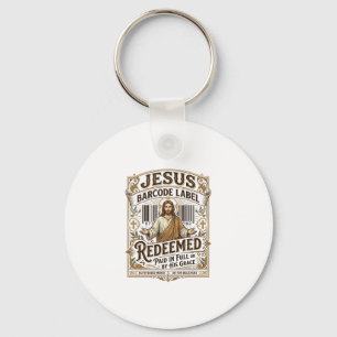 Jesus streckkodsetikett försonad Jesus streckkod F Nyckelring