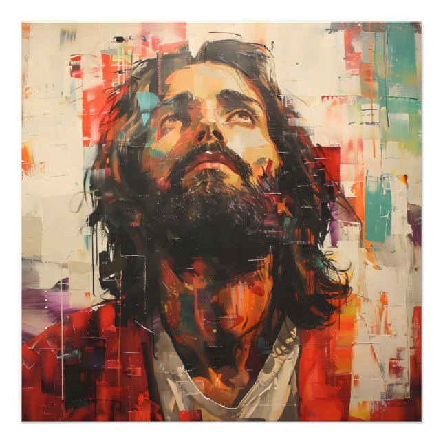 Jesus Street Art Fototryck (Framsidan)