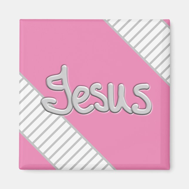 Jesus Stripe Mönster Magnet (Framsidan)