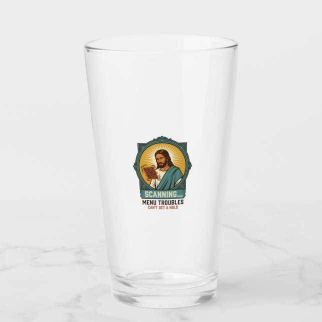 Jesus suddig QR-kod skannas inte meny Tech Humor_1 Glaskopp (Framsida)