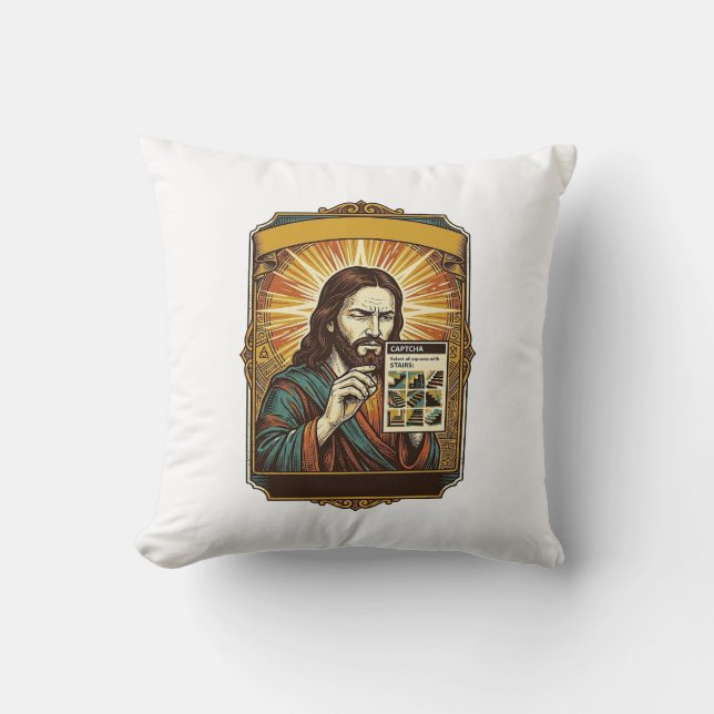 Jesus suddiga trappor Captcha-test Tech-säkerhet H Kudde (Framsida)