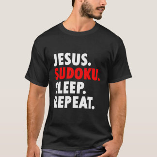 Jesus Sudoku Sviloläge Upprepa Novelty Hobby T Shirt