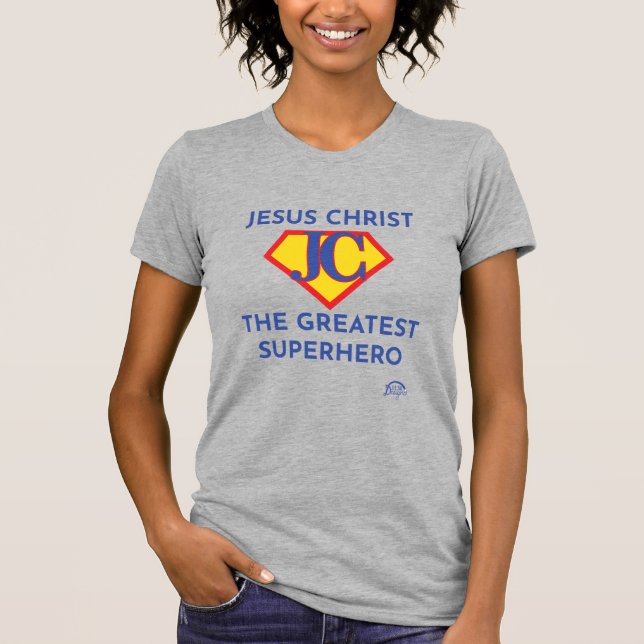 Jesus Superhjälte-skjorta T Shirt (Framsida)