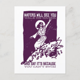 Jesus Surfa Funny Quote Vykort