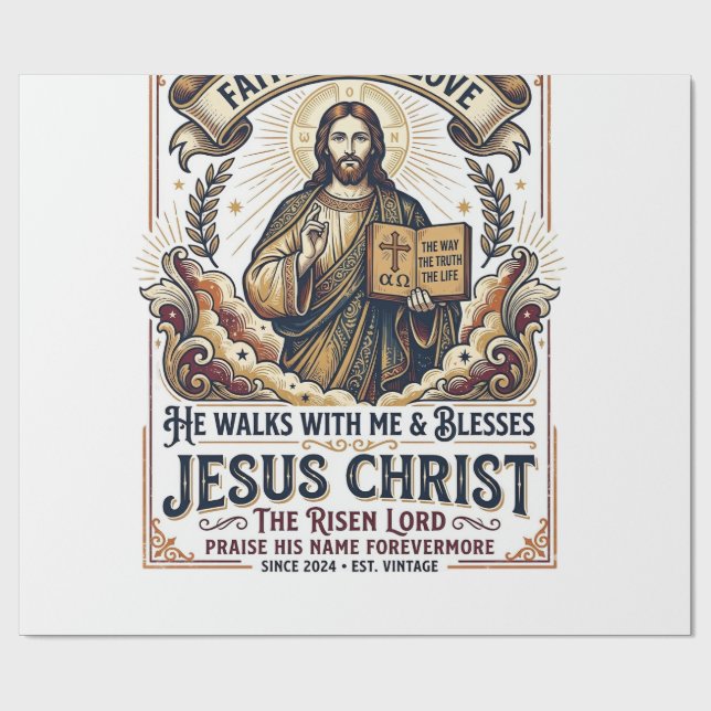 Jesus Surfing T-Shirt Inspirerande Tro Presentpapper (Platt)