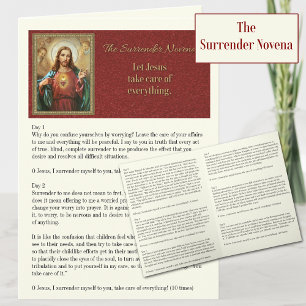 Jesus Surrender Novena Catholic Prayer Kort