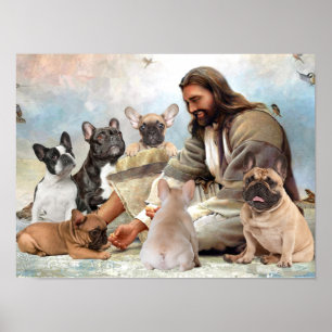 Jesus Surroround B?y Fransk Bulldog Poster