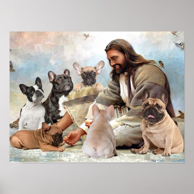 Jesus Surroround B?y Fransk Bulldog Poster (Framsidan)