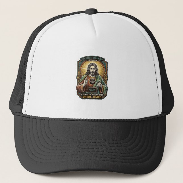 Jesus Svart Skärm Glömd Webbkamera Täck Virtual  Keps (Framsida)