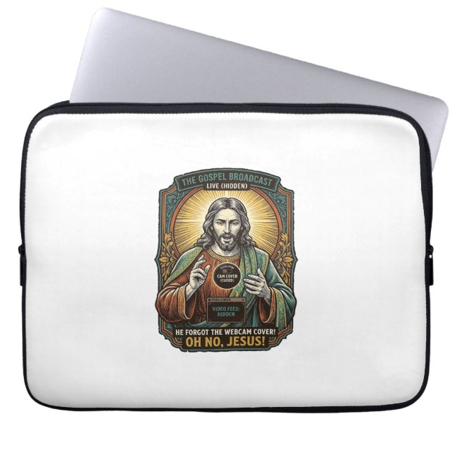 Jesus Svart Skärm Glömd Webbkamera Täck Virtual  Laptop Fodral (Framsidan)